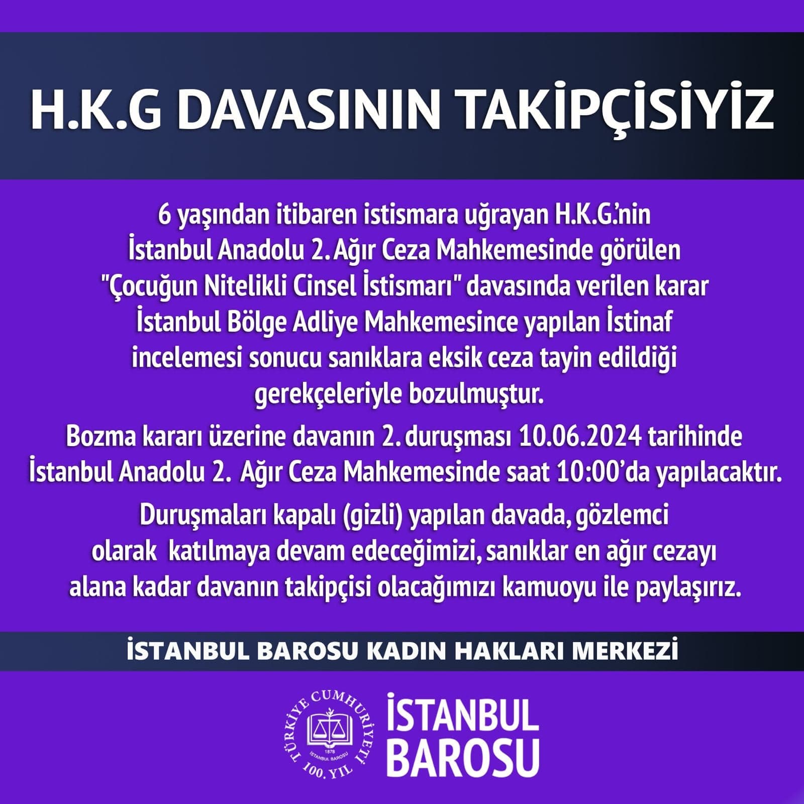H.K.G. Davasının Takipçisiyiz