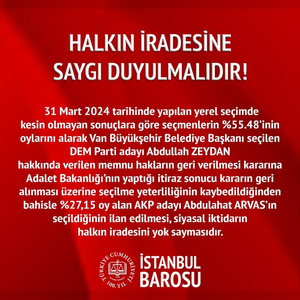 Halkın İradesine Saygı Duyulmalıdır