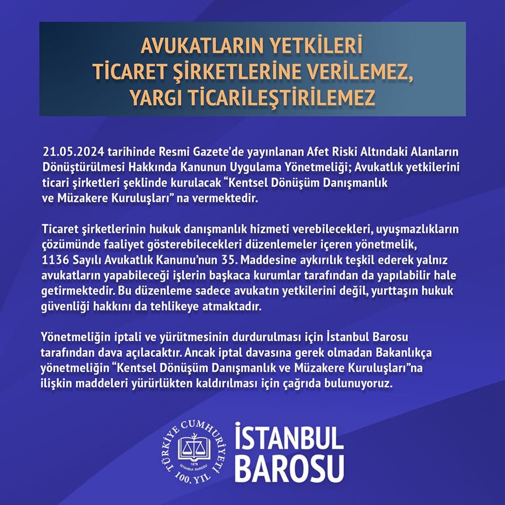 Avukatların Yetkileri Ticaret Şirketlerine Verilemez, Yargı Ticarileştirilemez