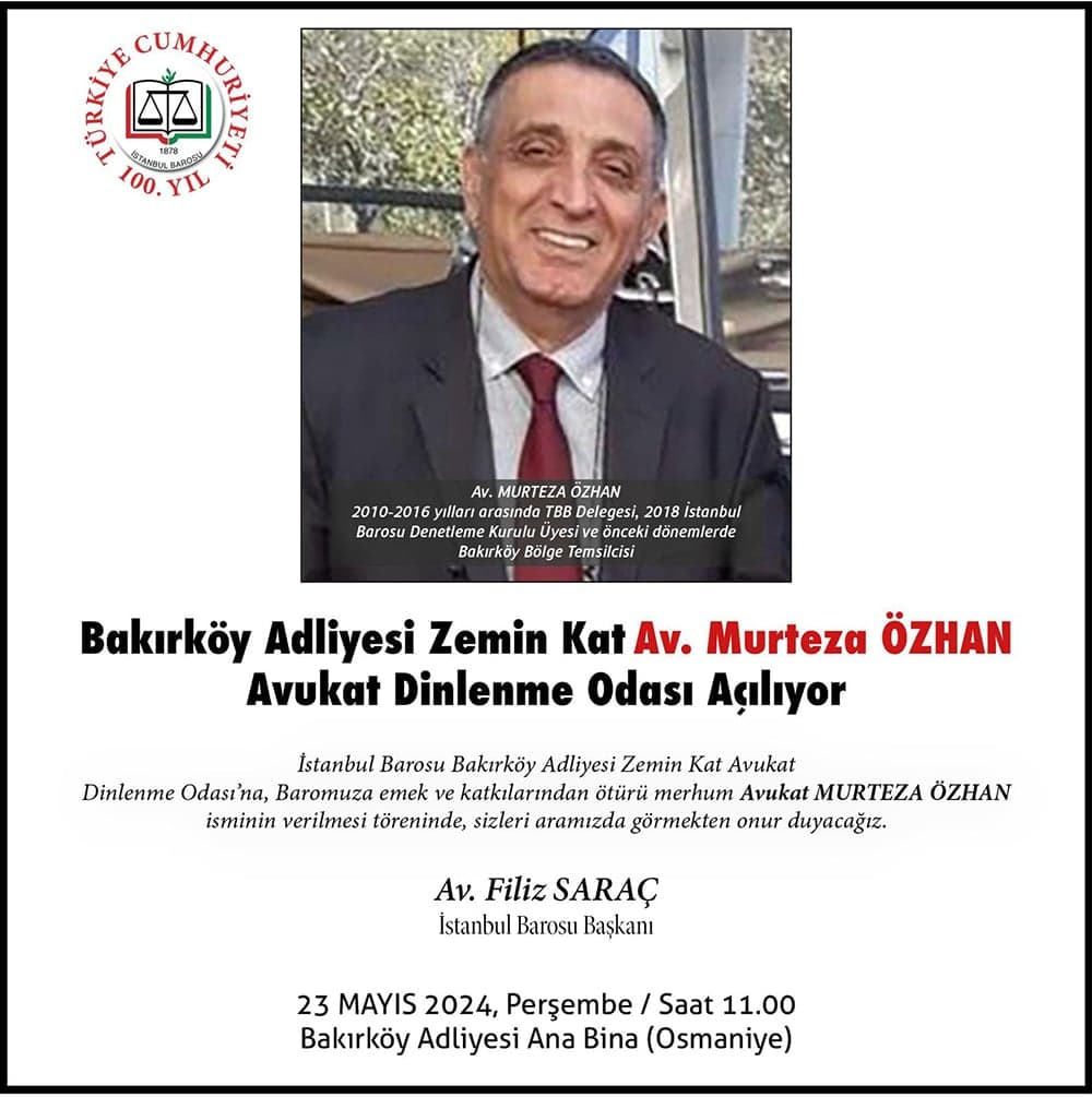 Av. Murteza Özhan Avukat Dinlenme Odası Açılıyor