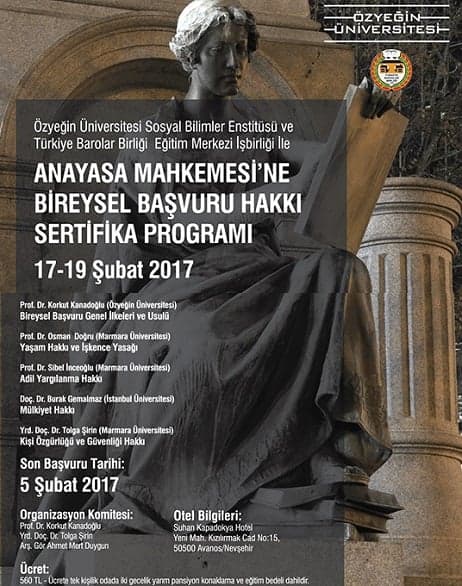 Anayasa Mahkemesine Bireysel Başvuru Sertifika Programı