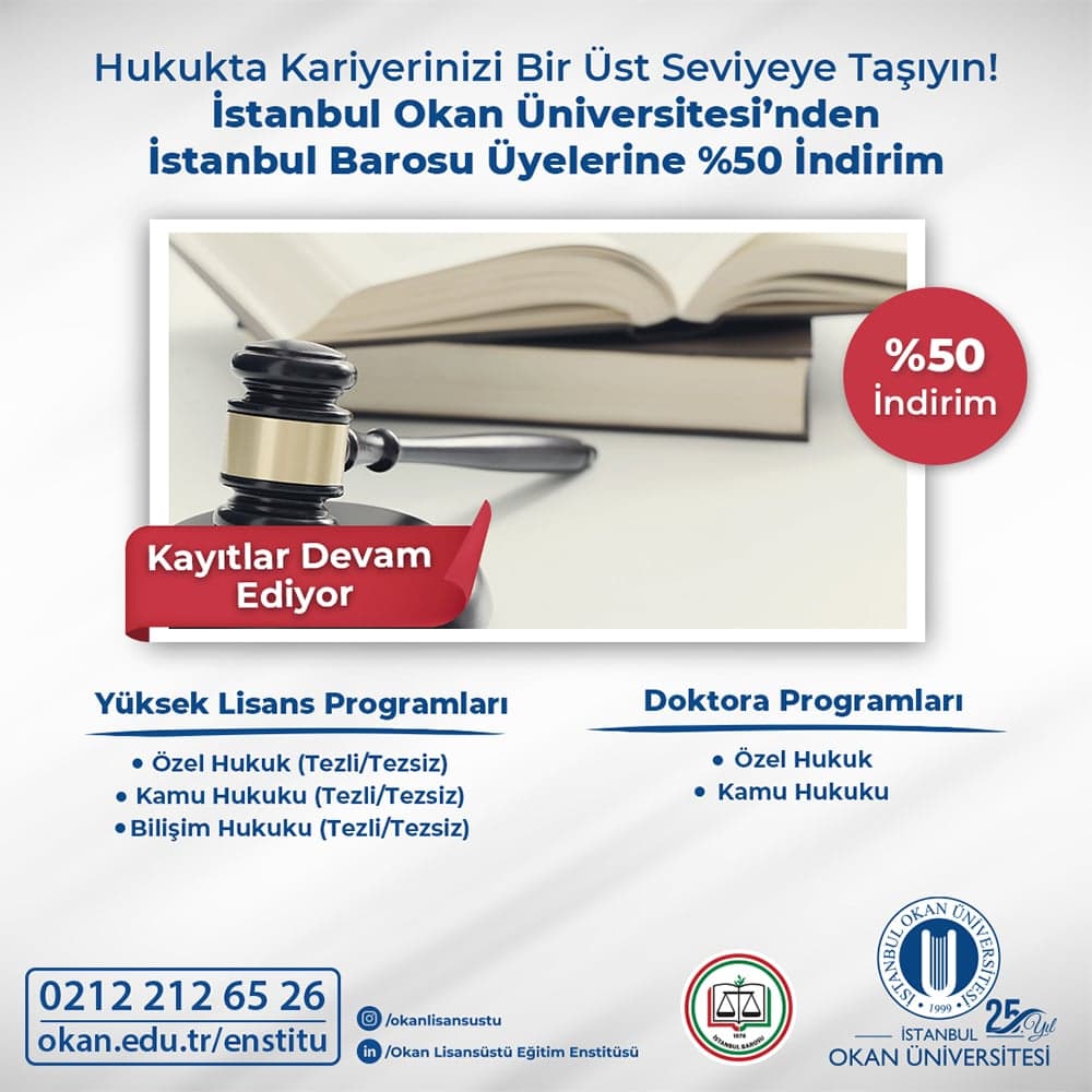 Okan Üniversitesi'nden İstanbul Barosu Üyelerine İndirim