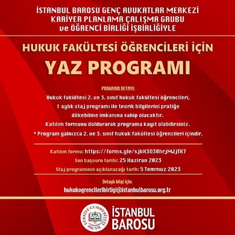 Hukuk Öğrencileri için YAZ PROGRAMI