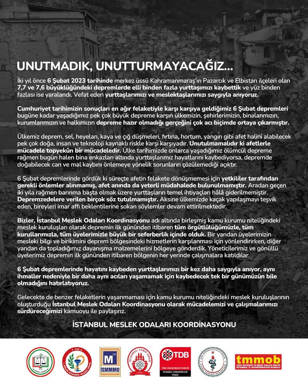 Unutmadık, Unutturmayacağız…