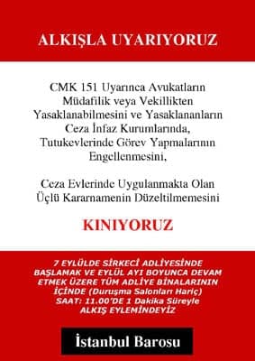 İstanbul Barosu “Alkışla Uyarıyoruz Eylemi” Başlattı