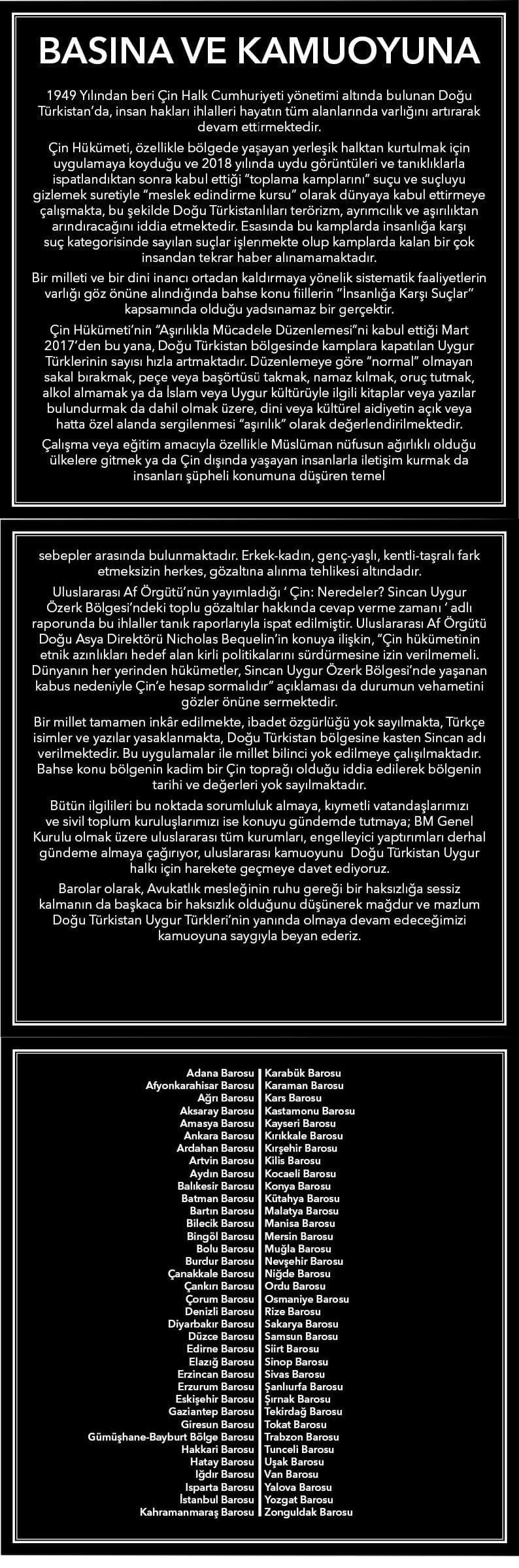 Basına ve Kamuoyuna