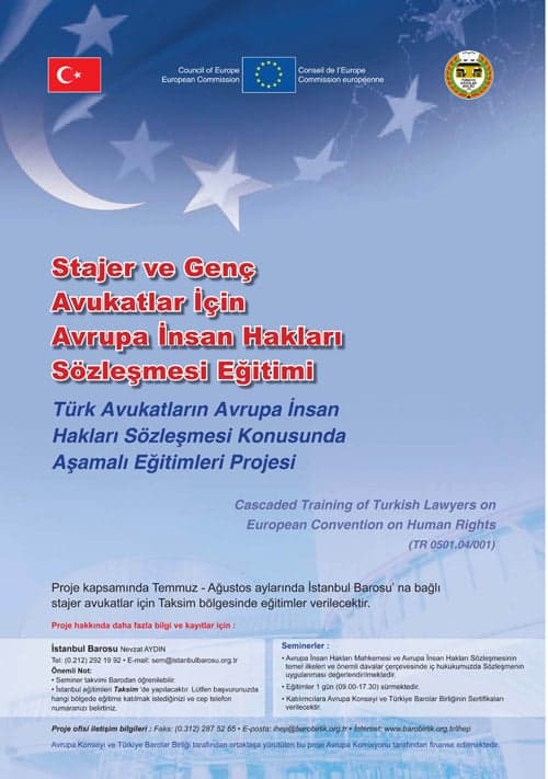 Stajyer Avukatlara Avrupa İnsan Hakları Sözleşmesi Eğitimi