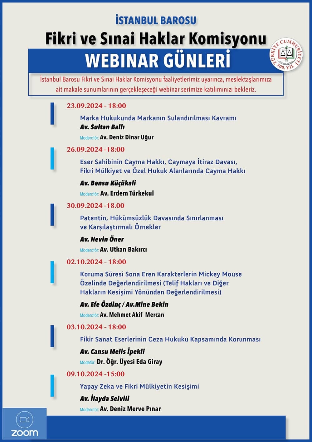 Fikri ve Sınai Haklar Komisyonu Webinar Günleri