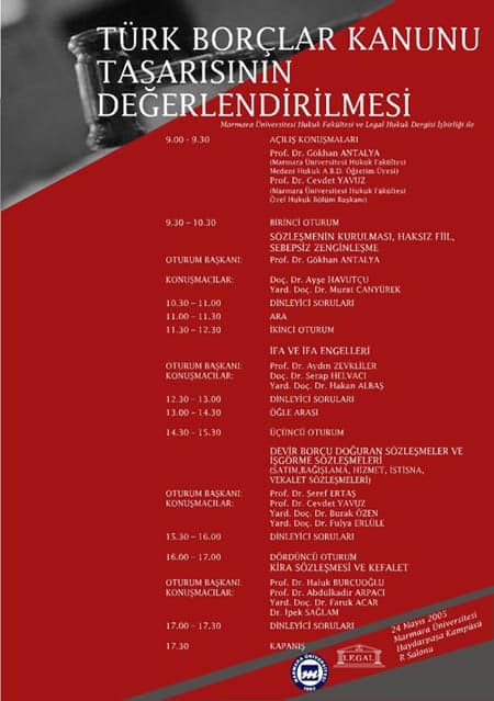 Türk Borçlar Kanunu Tasarısının Değerlendirilmesi" Konferansı