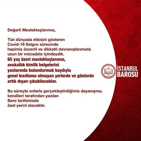 65 Yaş Üzeri Meslektaşlarımız Hakkında Duyuru