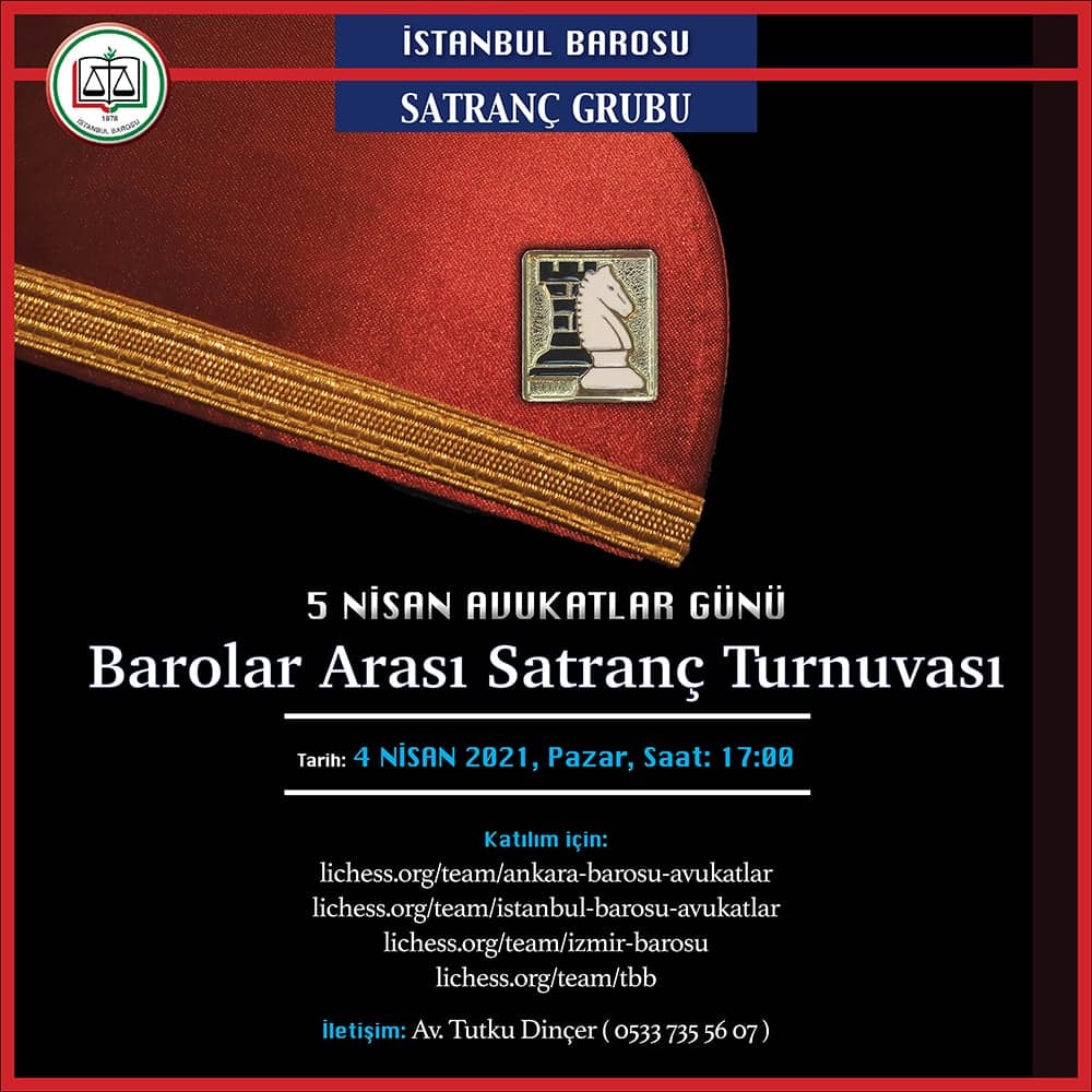 5 Nisan Avukatlar Günü Barolar Arası Satranç Turnuvası