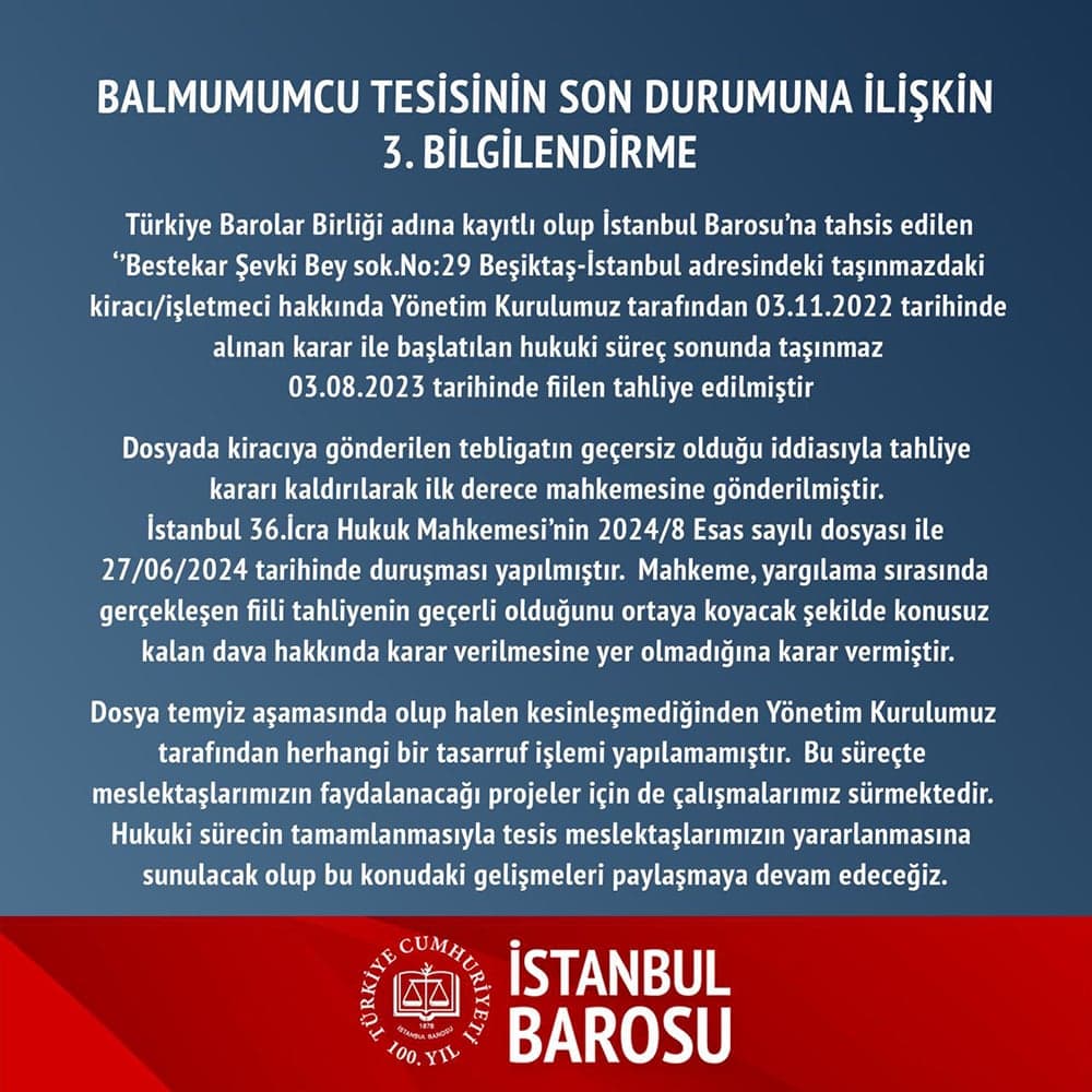 Balmumcu Tesisinin Son Durumuna İlişkin 3.Bilgilendirme 