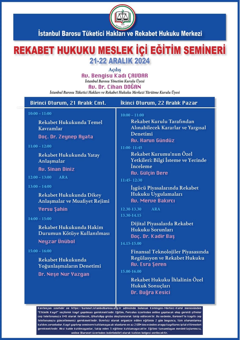 Rekabet Hukuku Meslek İçi Eğitim Semineri