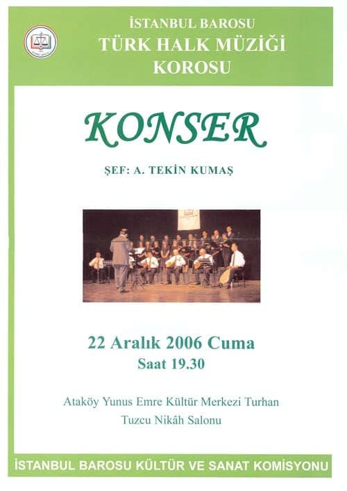 Türk Halk Müziği 
Koromuzun Konseri
