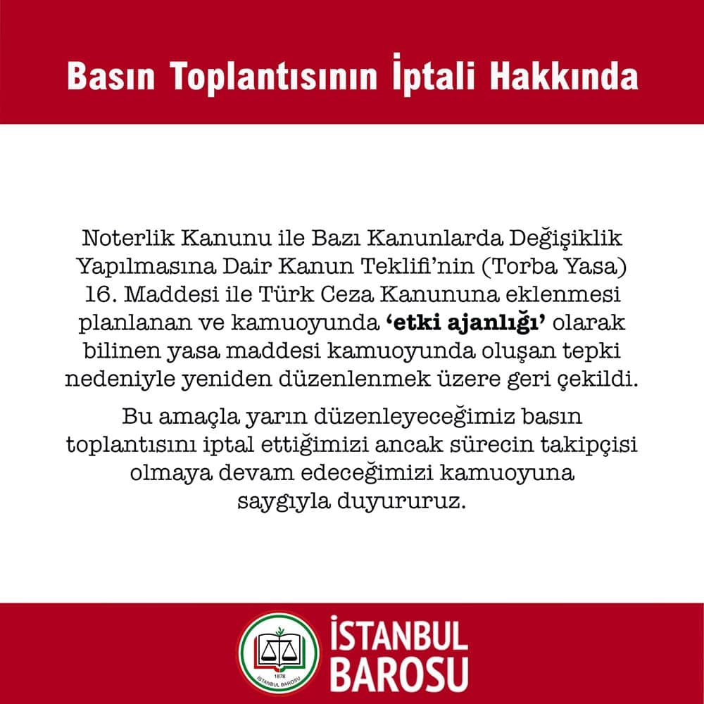 Basın Toplantısının İptali Hakkında