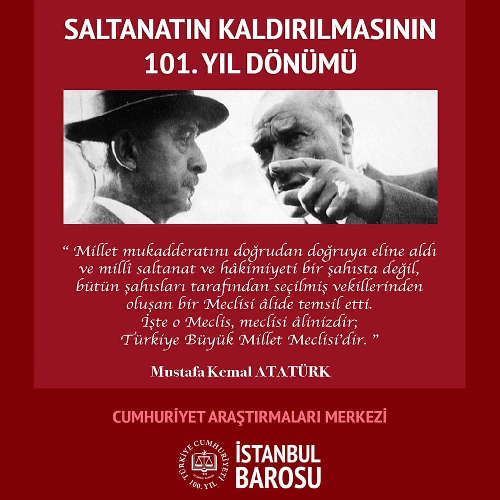 Saltanatın Kaldırılmasının 101. Yıl Dönümü