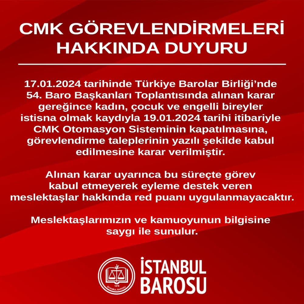 CMK Görevlendirmeleri Hakkında Duyuru