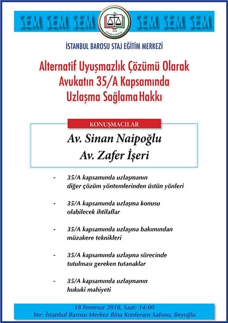 Alternatif Uyuşmazlık Çözümü Olarak Avukatın 35/A Kapsamında Uzlaşma Sağlama Hakkı