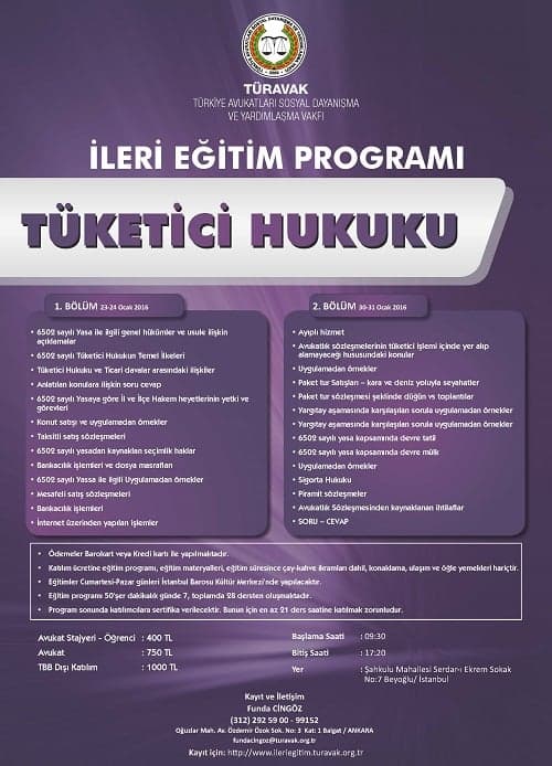 Tüketici Hukuku İleri Eğitim Programı