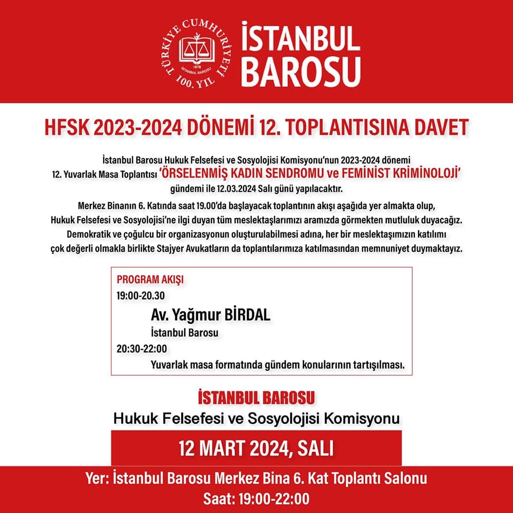 HFSK 2023-24 Dönemi 12.Toplantısı'na Davet