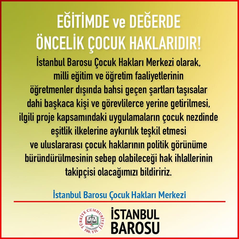 Eğitimde ve Değerde Öncelik Çocuk Haklarıdır!