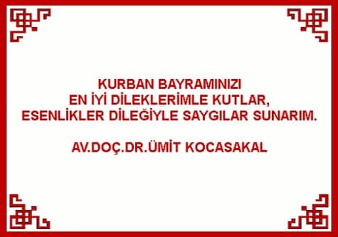 Başkan'ın Kurban Bayramı Kutlama Mesajı