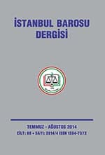 İstanbul Barosu Dergisi 2014-4 
Temmuz-Ağustos Sayısı Çıktı