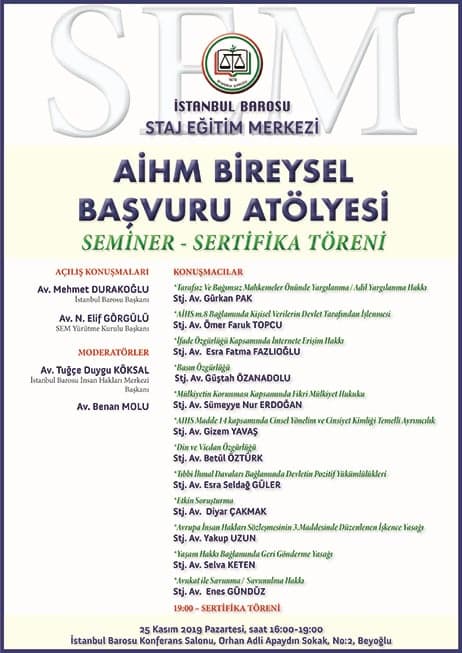 TELAFİ : AİHM Bireysel Başvuru Atölyesi