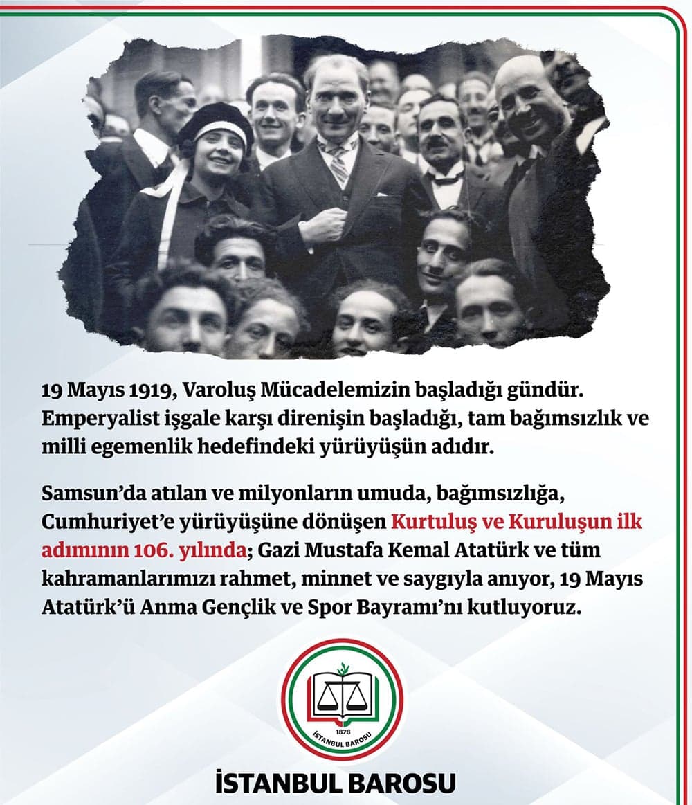 19 Mayıs Atatürk’ü Anma Gençlik ve Spor Bayramı’nı Kutluyoruz