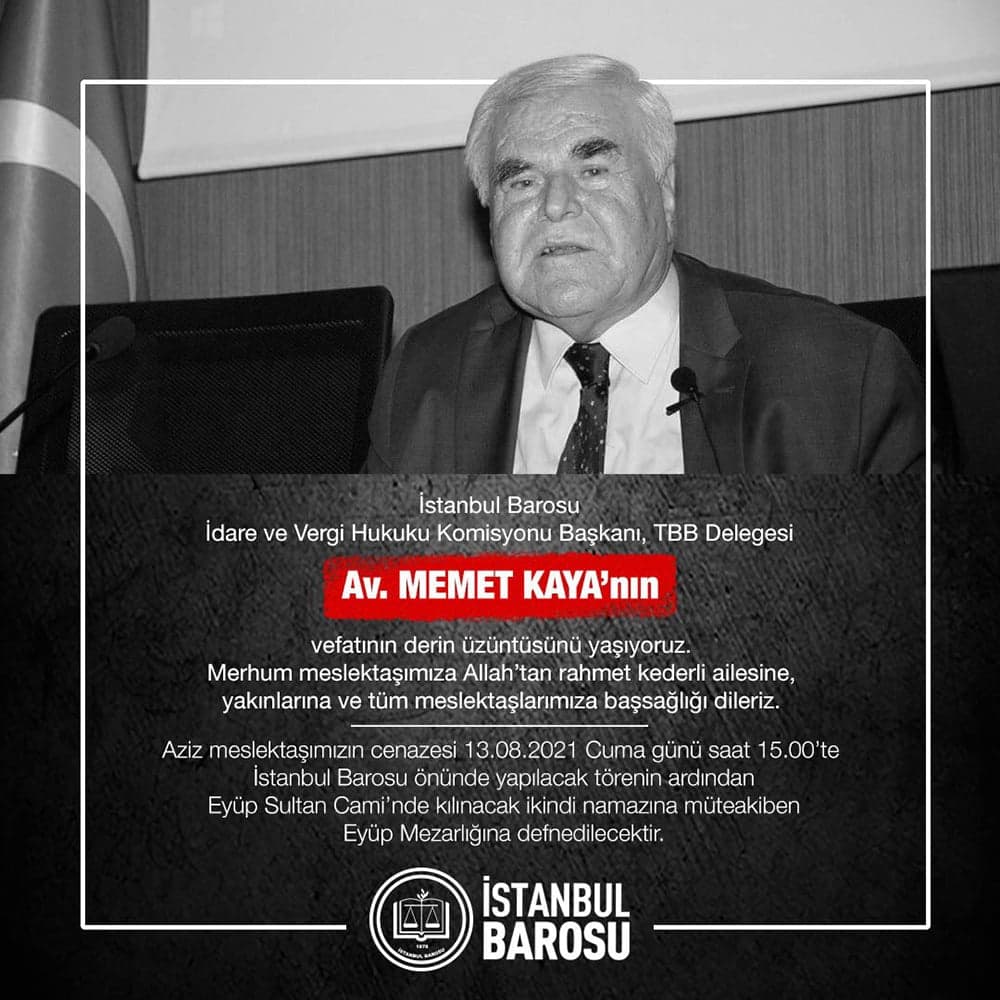 Avukat Memet Kaya (8293) Vefat Etti