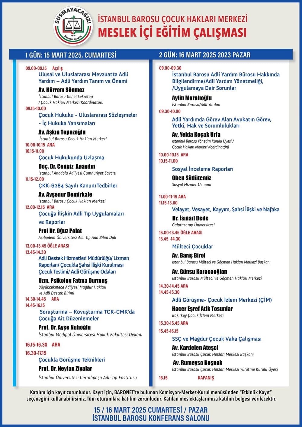 Çocuk Hukuku Konulu Eğitim Programı