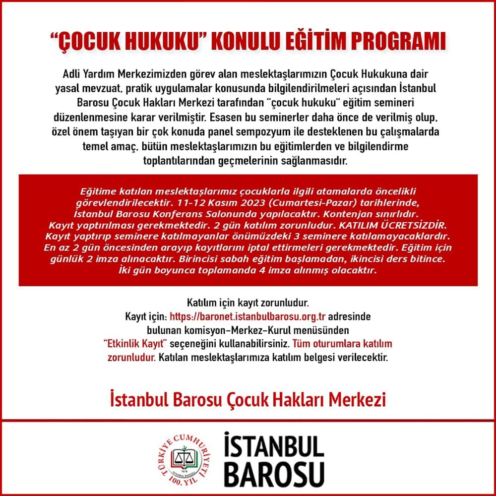 “Çocuk Hukuku” Konulu Eğitim Programı