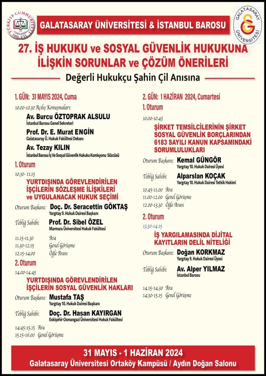 27. İş Hukuku ve Sosyal Güvenlik Hukukuna İlişkin Sorunlar ve Çözüm Önerileri 