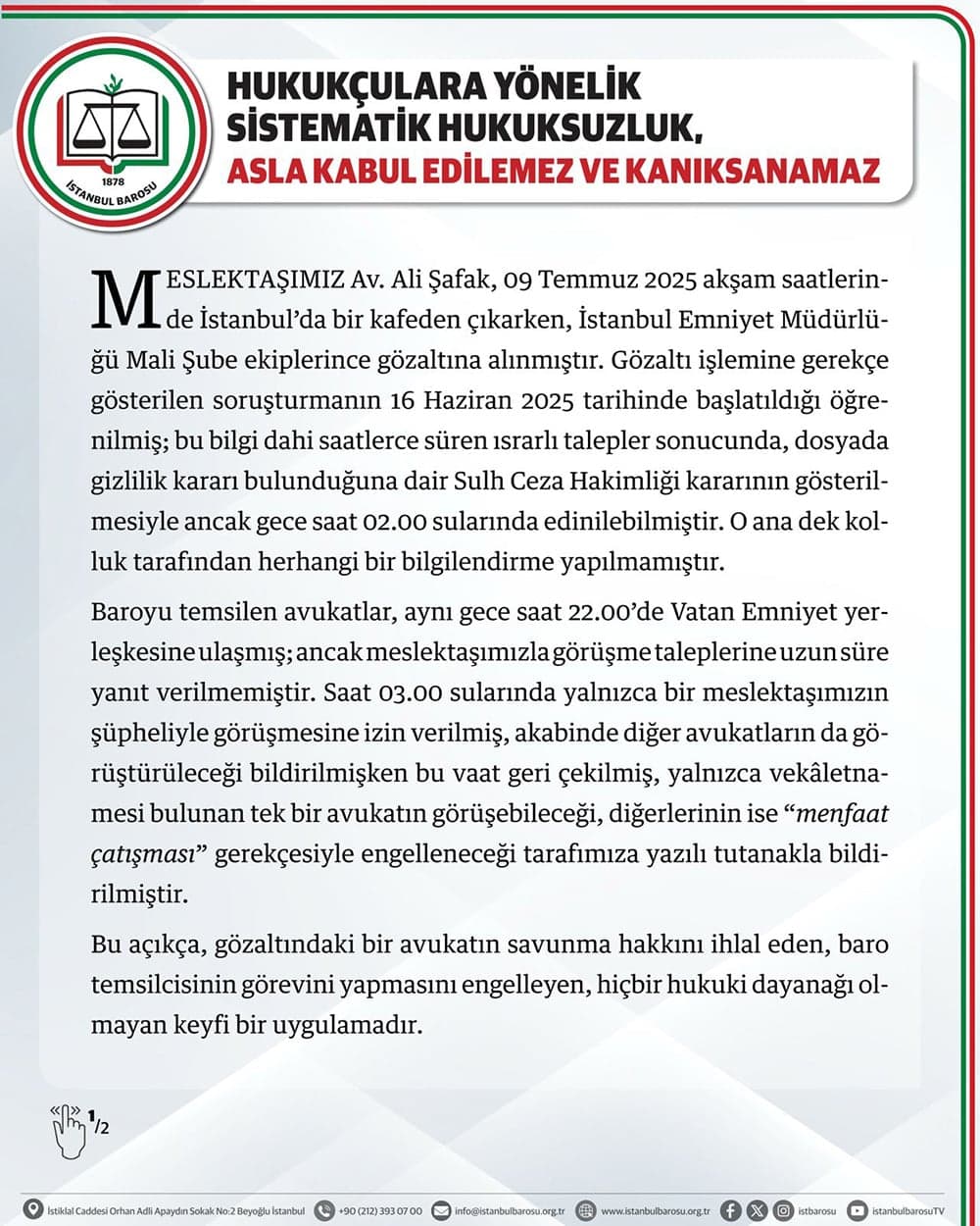 Hukukçulara Yönelik Sistematik Hukuksuzluk, Asla Kabul Edilemez ve Kanıksanamaz!