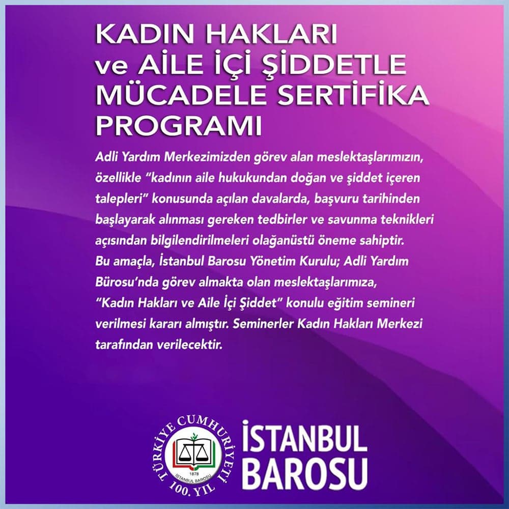 Kadın Hakları ve Aile İçi Şiddet Konulu Sertifika Programı