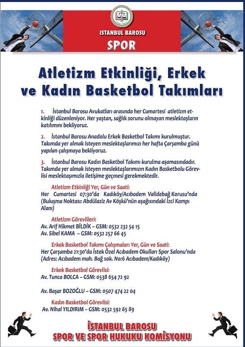 Atletizm Etkinliği, Erkek Ve Kadın Basketbol Takımları

