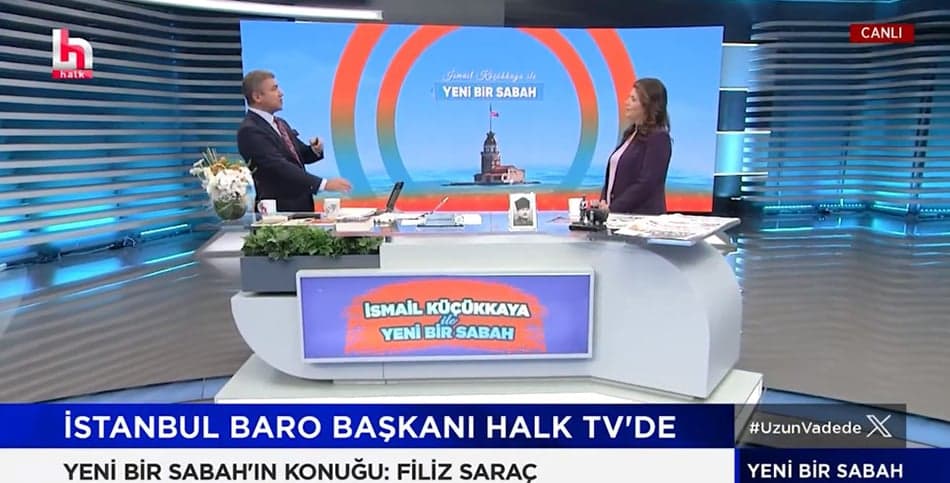 Başkan Av. Filiz Saraç Halk TV’de İsmail Küçükkaya ile Yeni Bir Sabah Programına Konuk Oldu