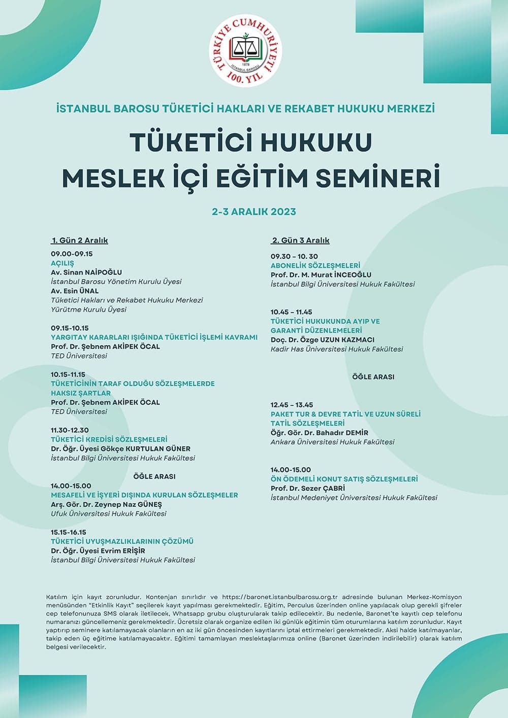 Tüketici Hukuku Meslek İçi Eğitim Semineri