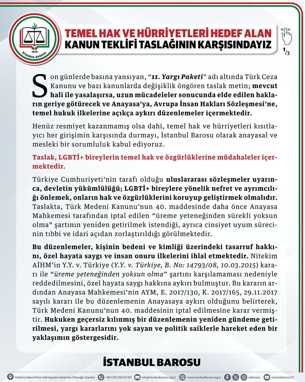 Temel Hak ve Hürriyetleri Hedef Alan Kanun Teklifi Taslağının Karşısındayız