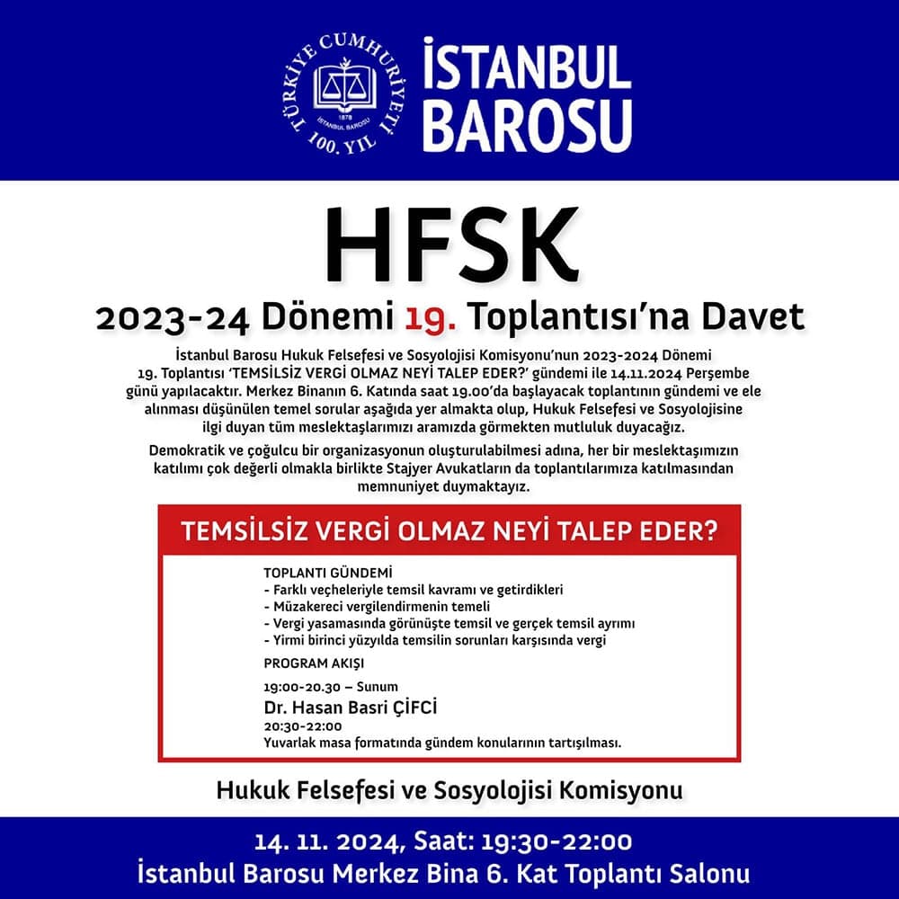 HFSK 2023-2024 Dönemi 19. Toplantısına Davet