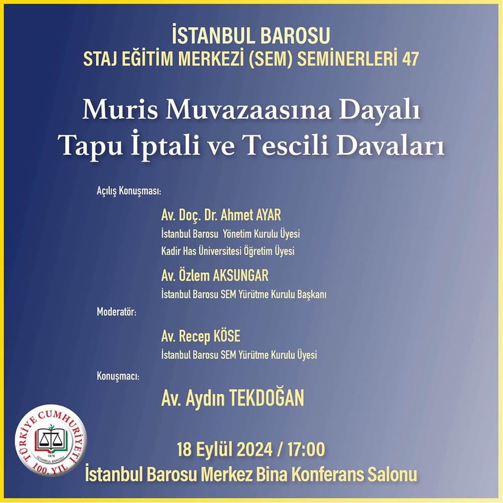 Muris Muvazaasına Dayalı Tapu İptali ve Tescili Davaları