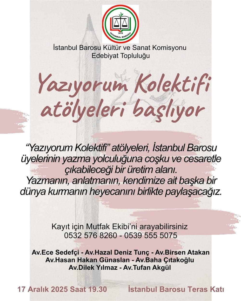 Yazıyorum Kolektifi Atölyeleri Başlıyor