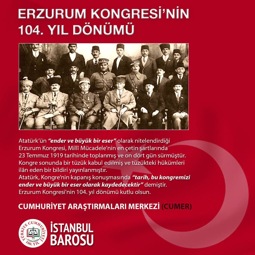 Erzurum Kongresi'nin 104. Yıldönümü