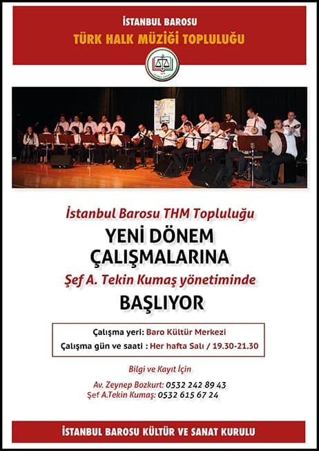 İstanbul Barosu THM Topluluğu Yeni Dönem Çalışmalarına Şef A.Tekin Kumaş Yönetiminde Başlıyor