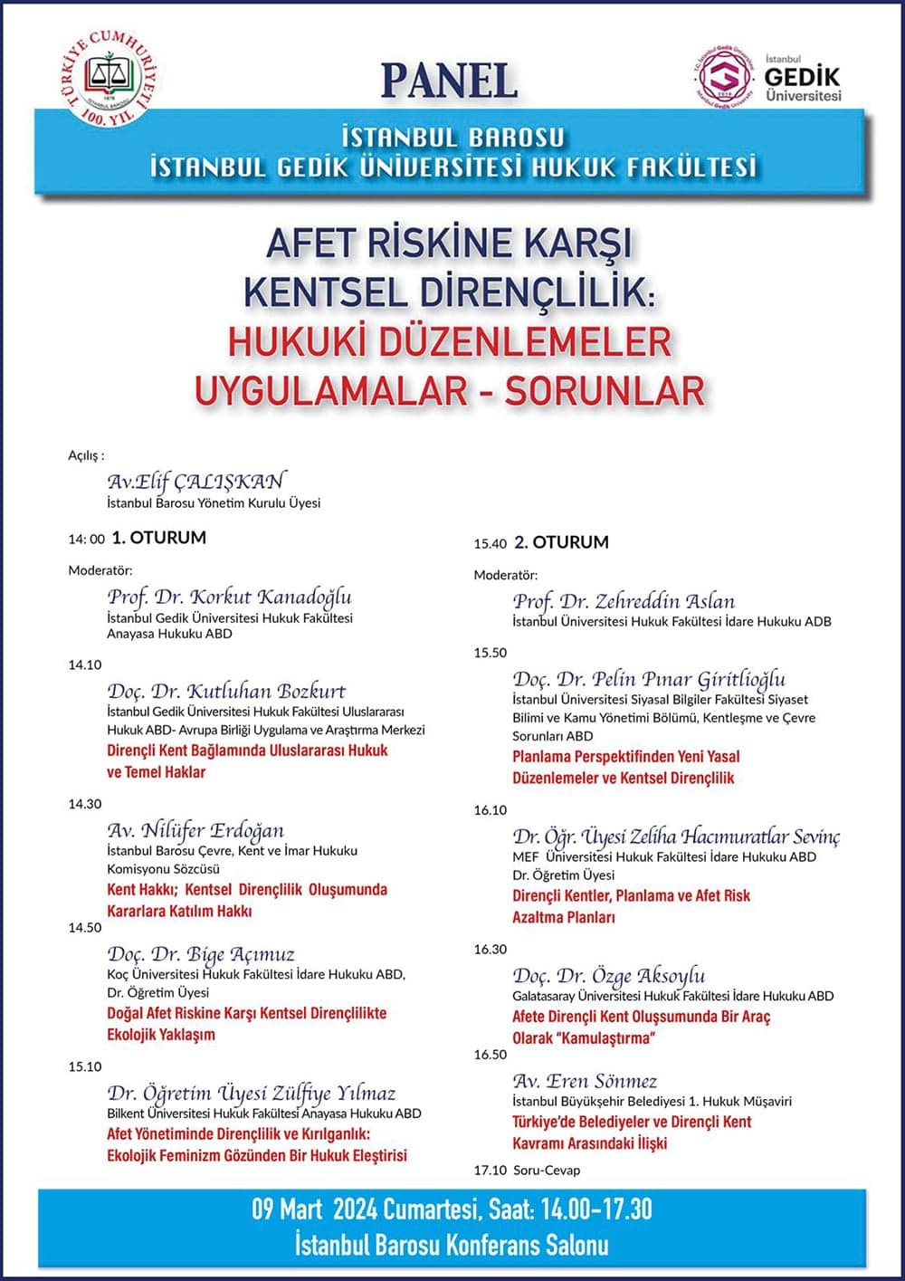 Afet Riskine Karşı Kentsel Dirençlilik: Hukuki Düzenlemeler - Uygulamalar -Sorunlar