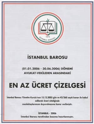 2006 Yılı İlk Yarısına Ait En Az Ücret Çizelgesi Yayınlandı