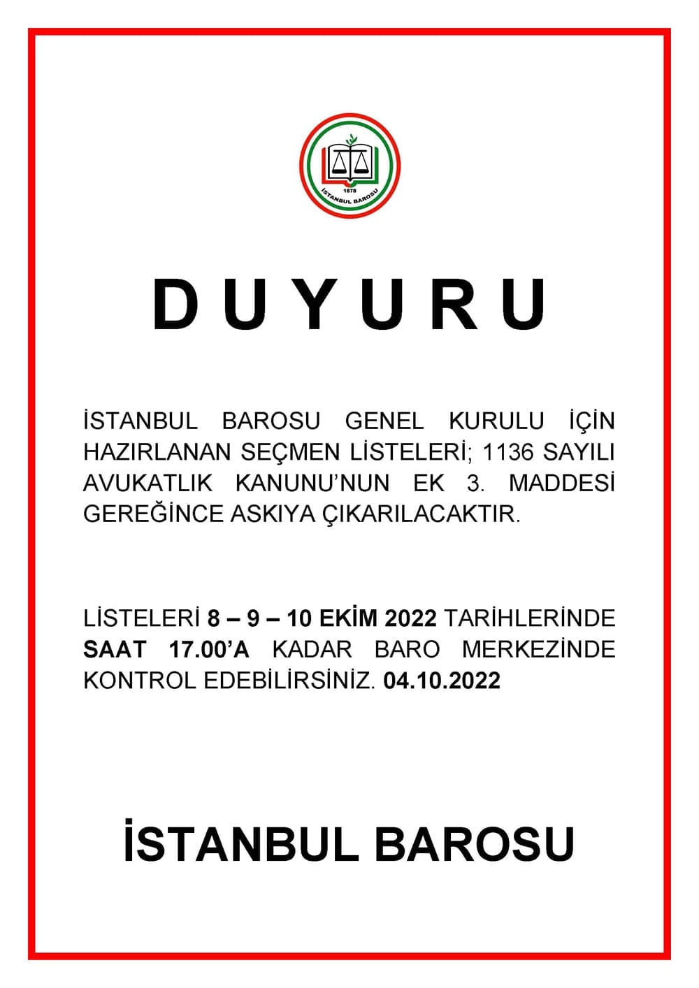 Seçmen Listeleri Askıya Çıkıyor