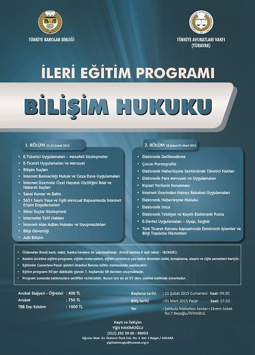 Bilişim Hukuku İleri Eğitim Programı