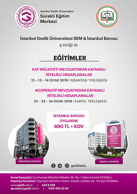 Kat Mülkiyeti Kanunundan Kaynaklı Nitelikli Hesaplamalar Eğitimi