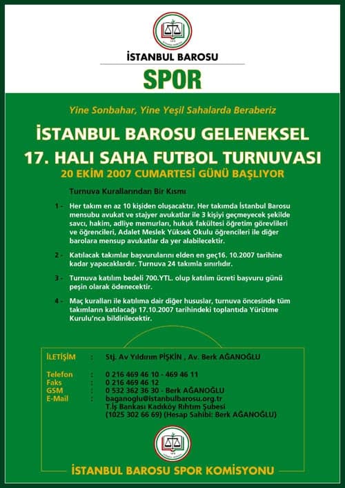 Halı Saha Futbol Turnuvası Başlıyor